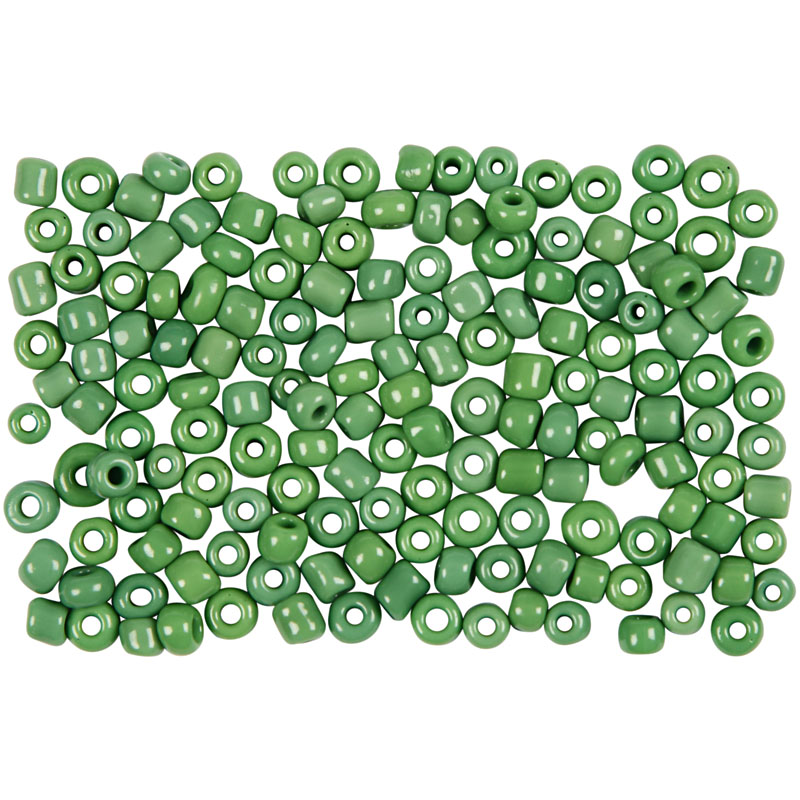 Glas kraaltjes rocailles groen 8/0 - Ø3mm - 25 gr