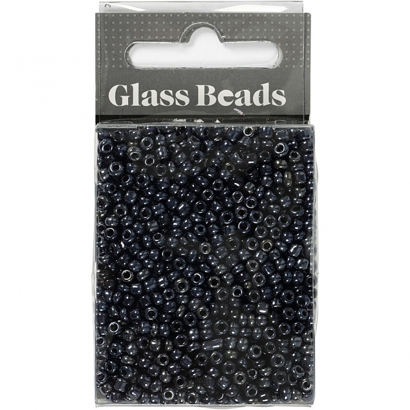 Glas kraaltjes rocailles metallic zwart 8/0 - Ø3mm - 25 gr