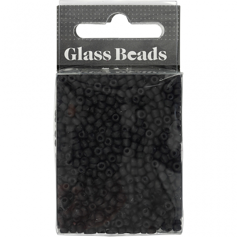 Glas kraaltjes rocailles mat zwart 8/0 - Ø3mm - 25 gr