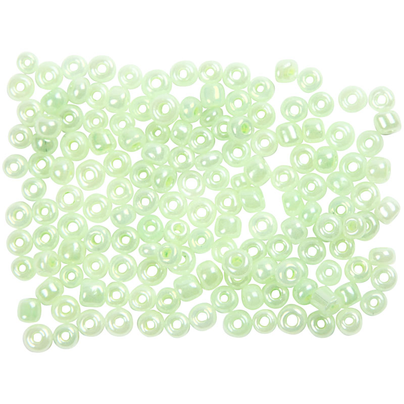 Glas kraaltjes rocailles licht groen 8/0 - Ø3mm - 25 gr