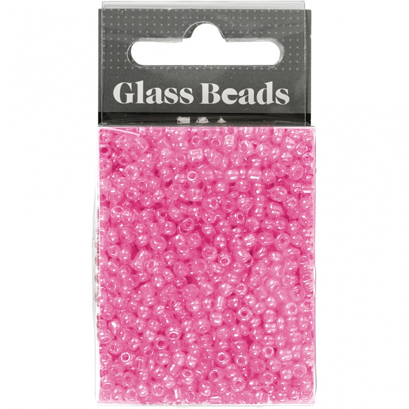 Glas kraaltjes rocailles roze 8/0 - Ø3mm - 25 gr