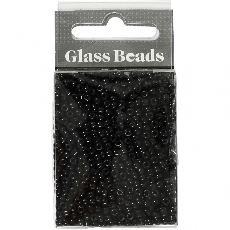 Glas kraaltjes rocailles glans zwart 8/0 - Ø3mm - 25 gr