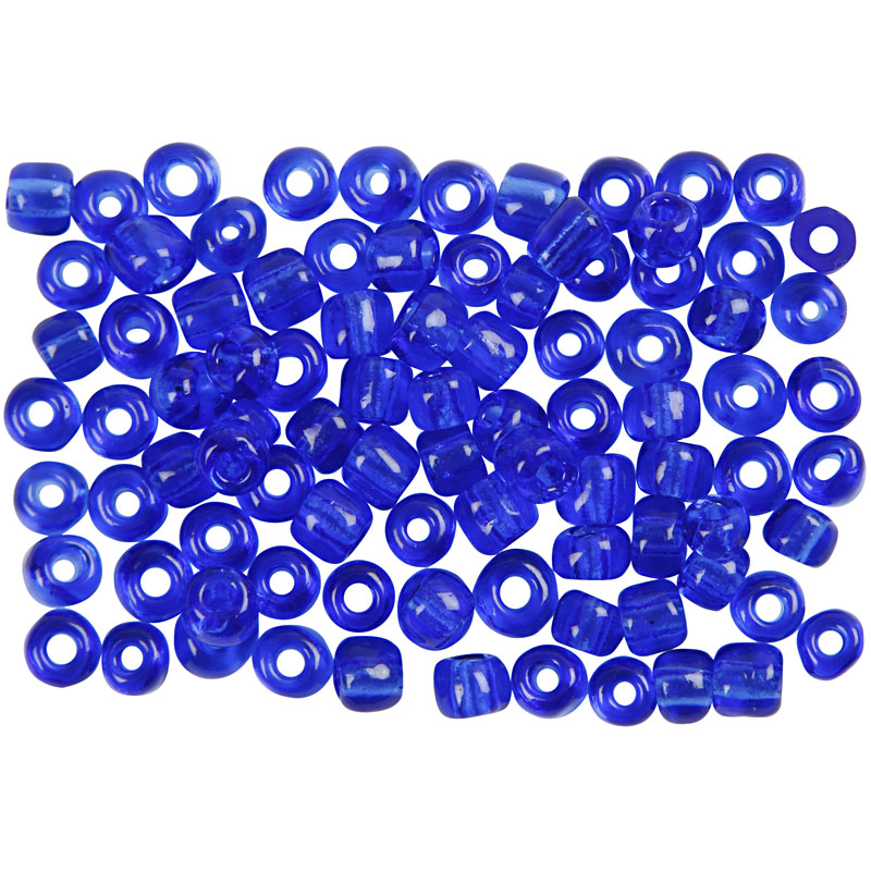 Glas kraaltjes rocailles kobalt blauw 6/0 - Ø4mm - 25 gr