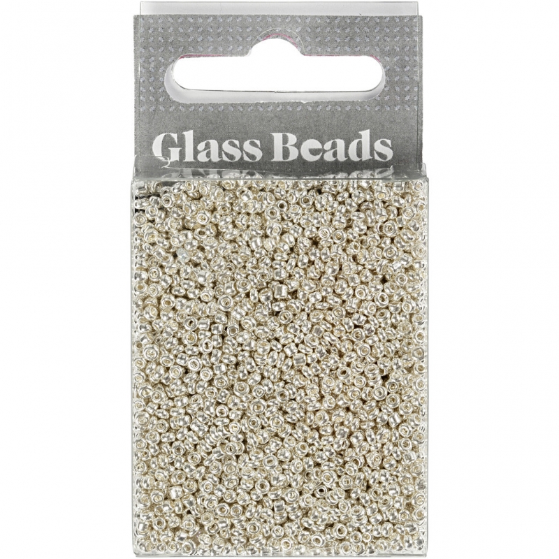 Glas kraaltjes rocailles zilver 15/0 - Ø1.7mm - 25 gr