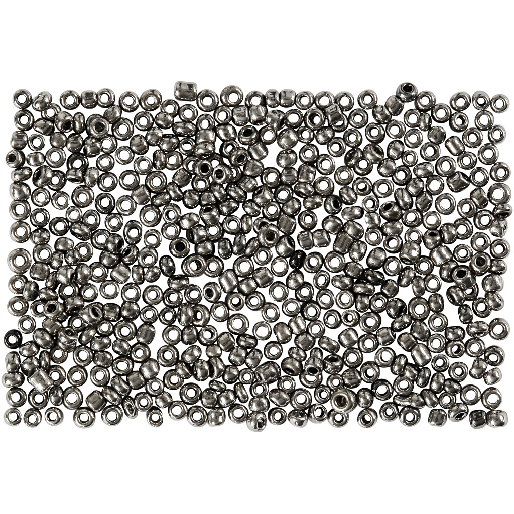 Glas kraaltjes rocailles metallic grijs 15/0 - Ø1.7mm - 25 gr