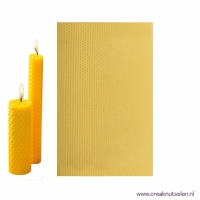 Bijenwas vel voor kaarsen maken geel 20x33cm - 1 vel