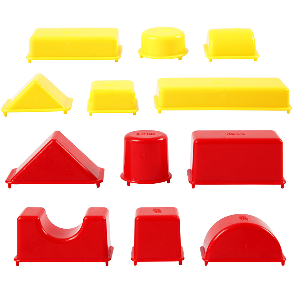 Zandbak vormpjes bouw stukken 3,5-9,5cm - 12 stuks