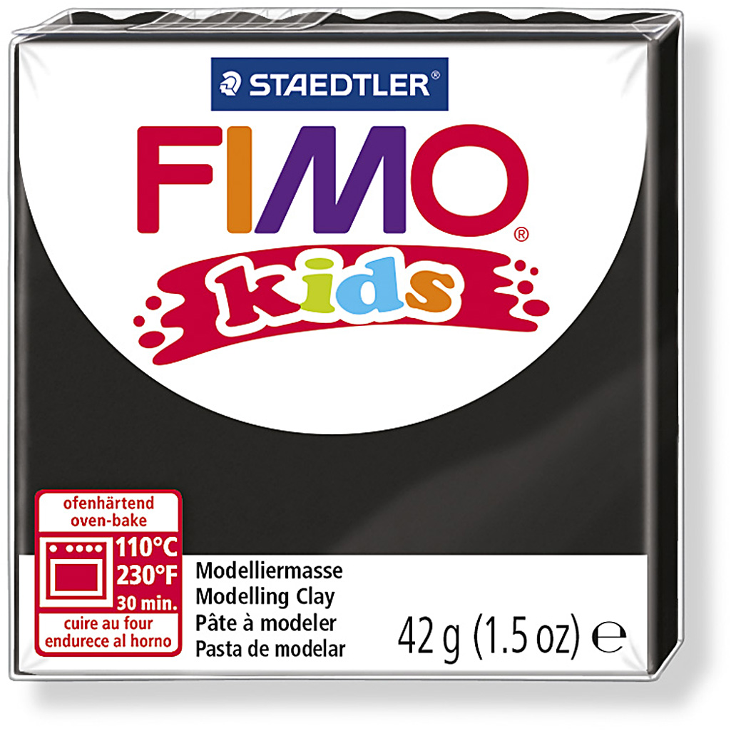 FIMO boetseer klei kids zwart afbakken 42 gram