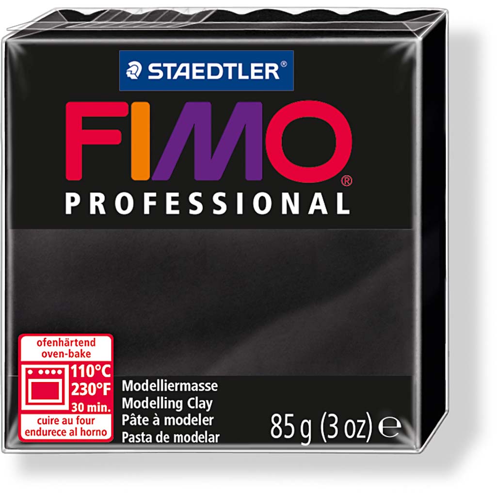 FIMO boetseer klei professional zwart afbakken 85 gram