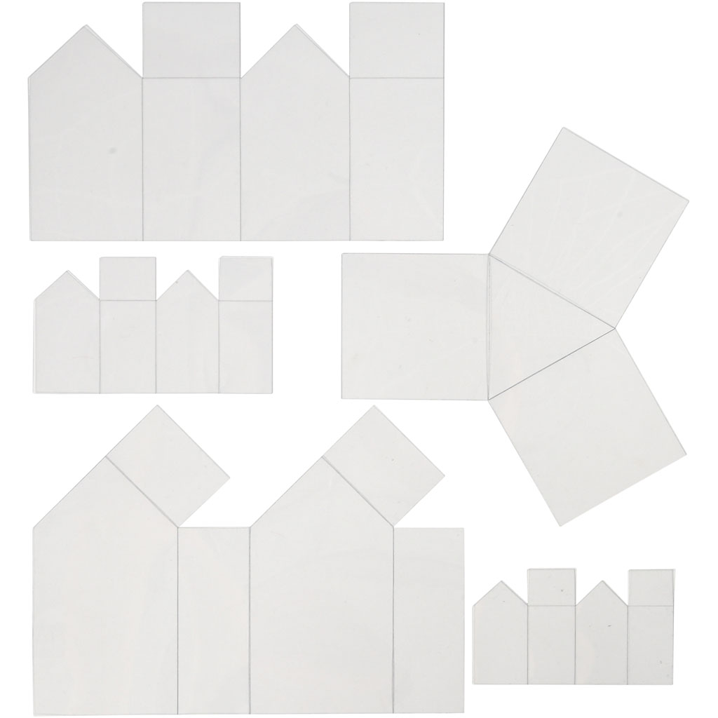Plastic vouw mallen huisjes voor beton 6-14,5cm 5 stuks