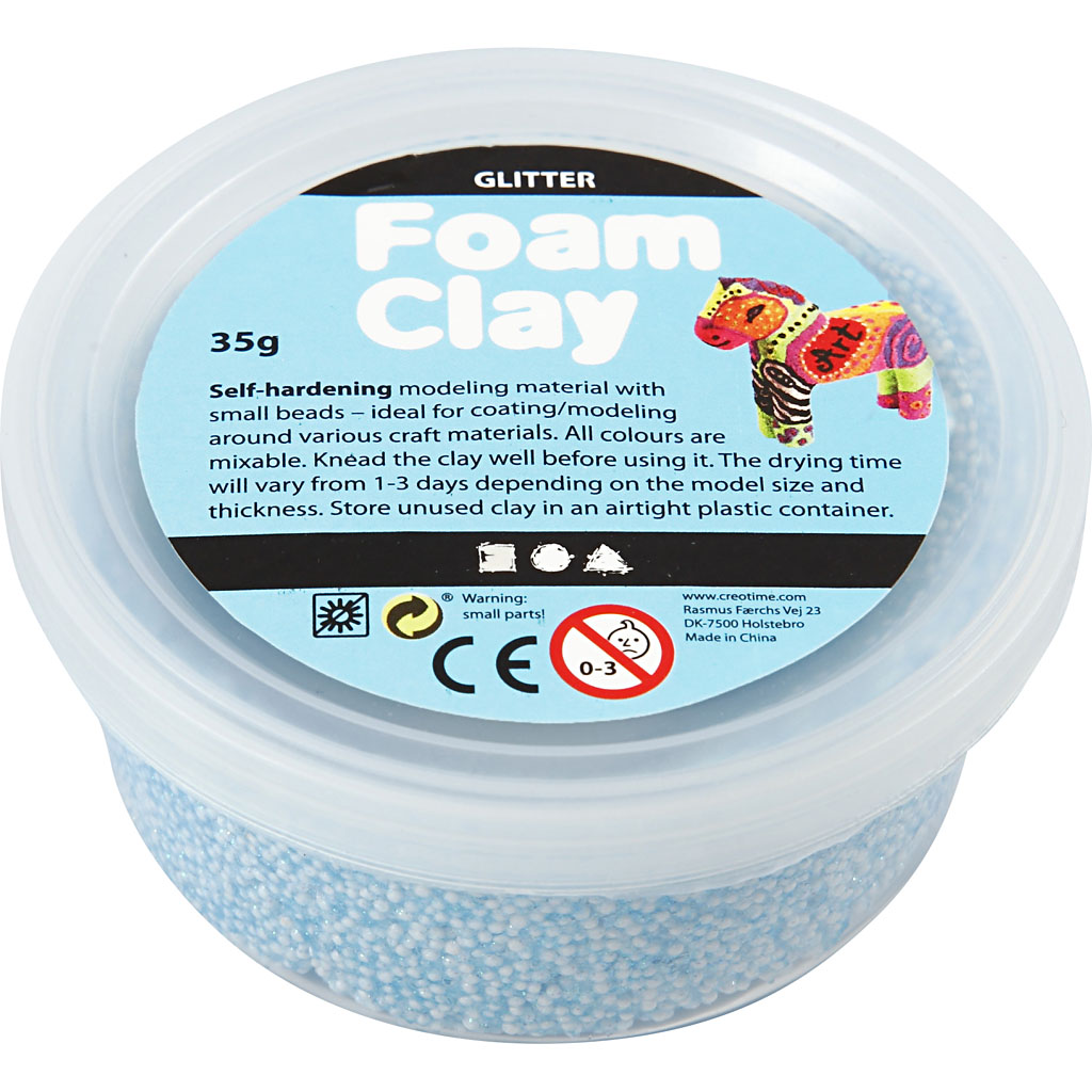 Foam Clay blauw glitter klei 35 gram