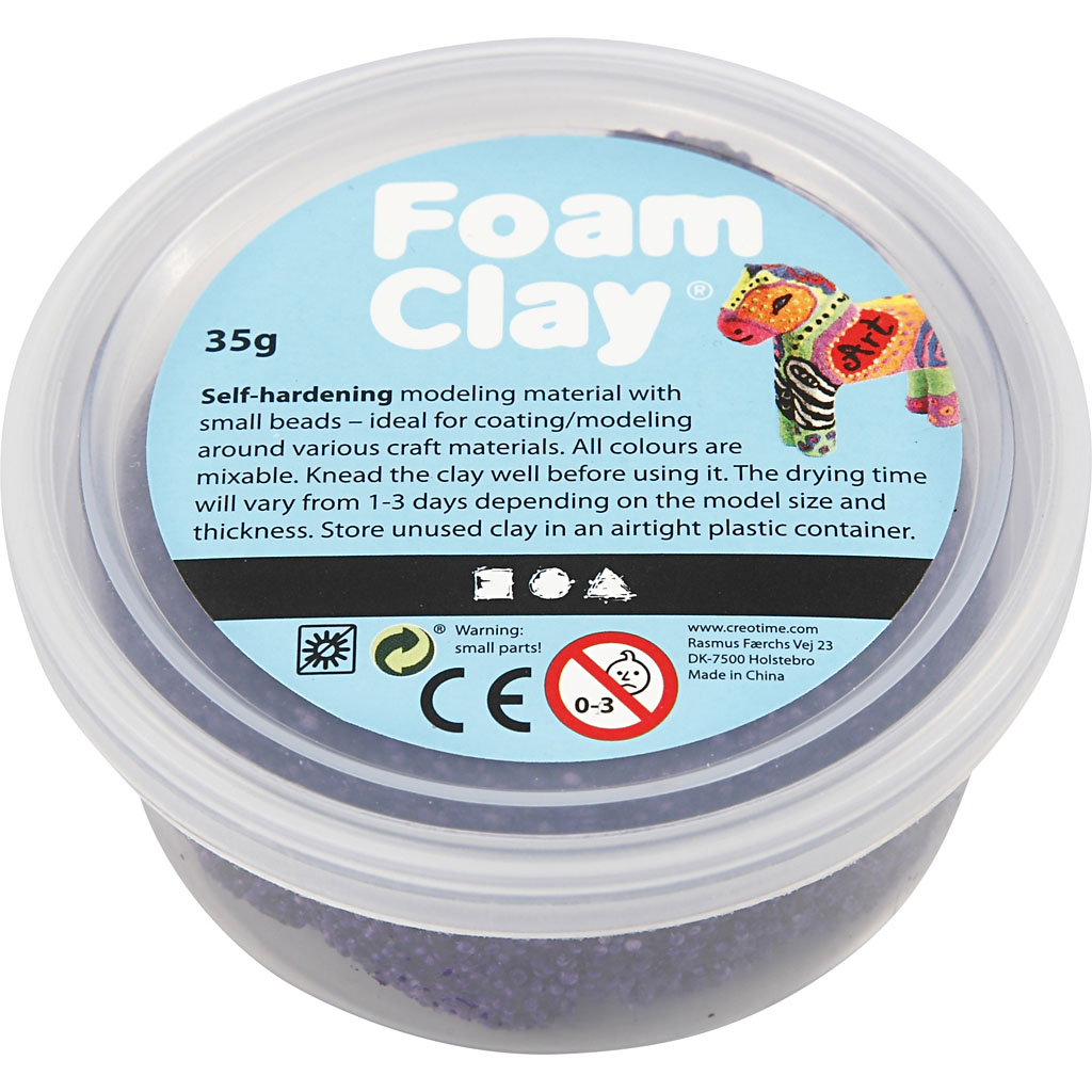 Foam Clay paars zelfhardende balletjes klei 35 gram