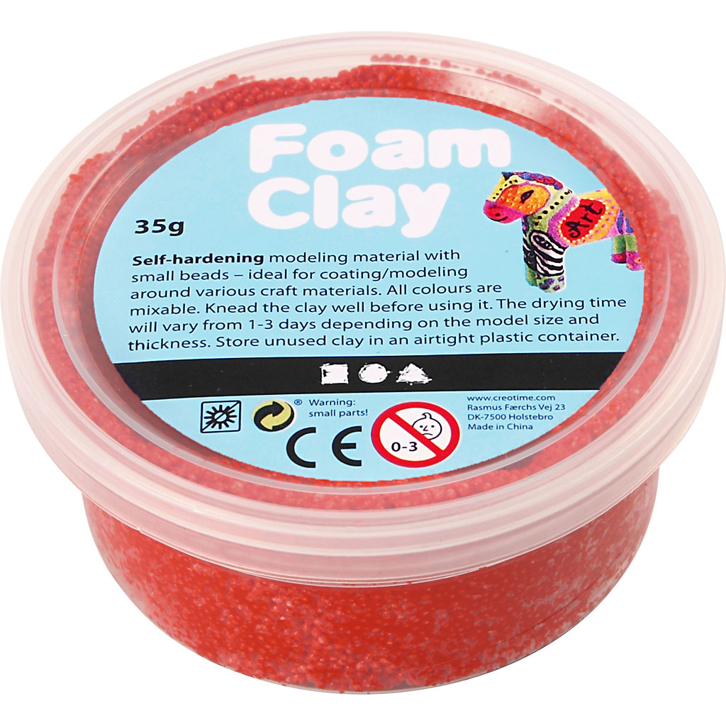 Foam Clay rood zelfhardende balletjes klei 35 gram