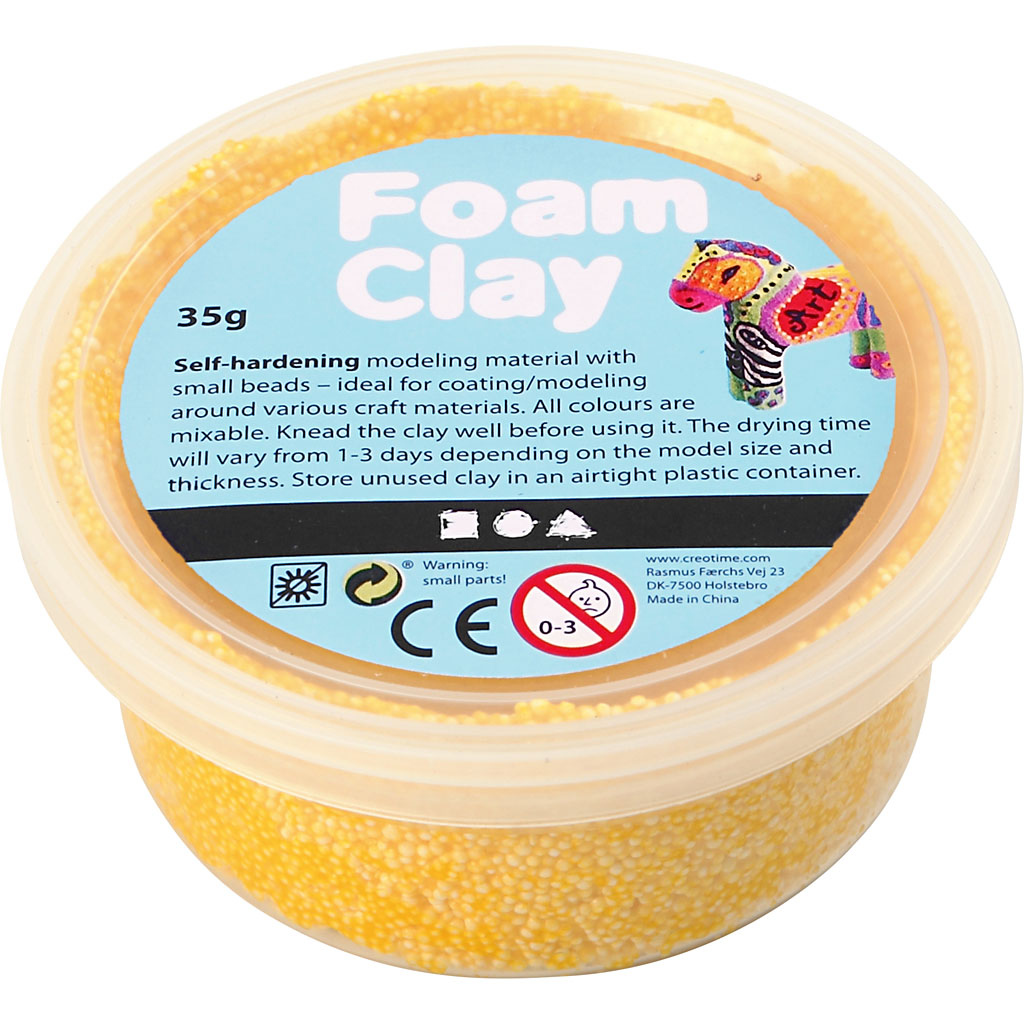 Foam Clay neon geel zelfhardende balletjes klei 35 gram