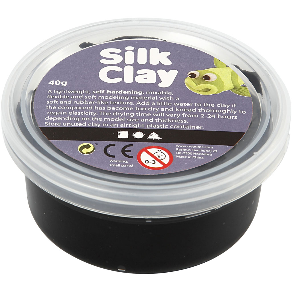 Silk Clay zwart flexibele foam achtige klei 40 gram