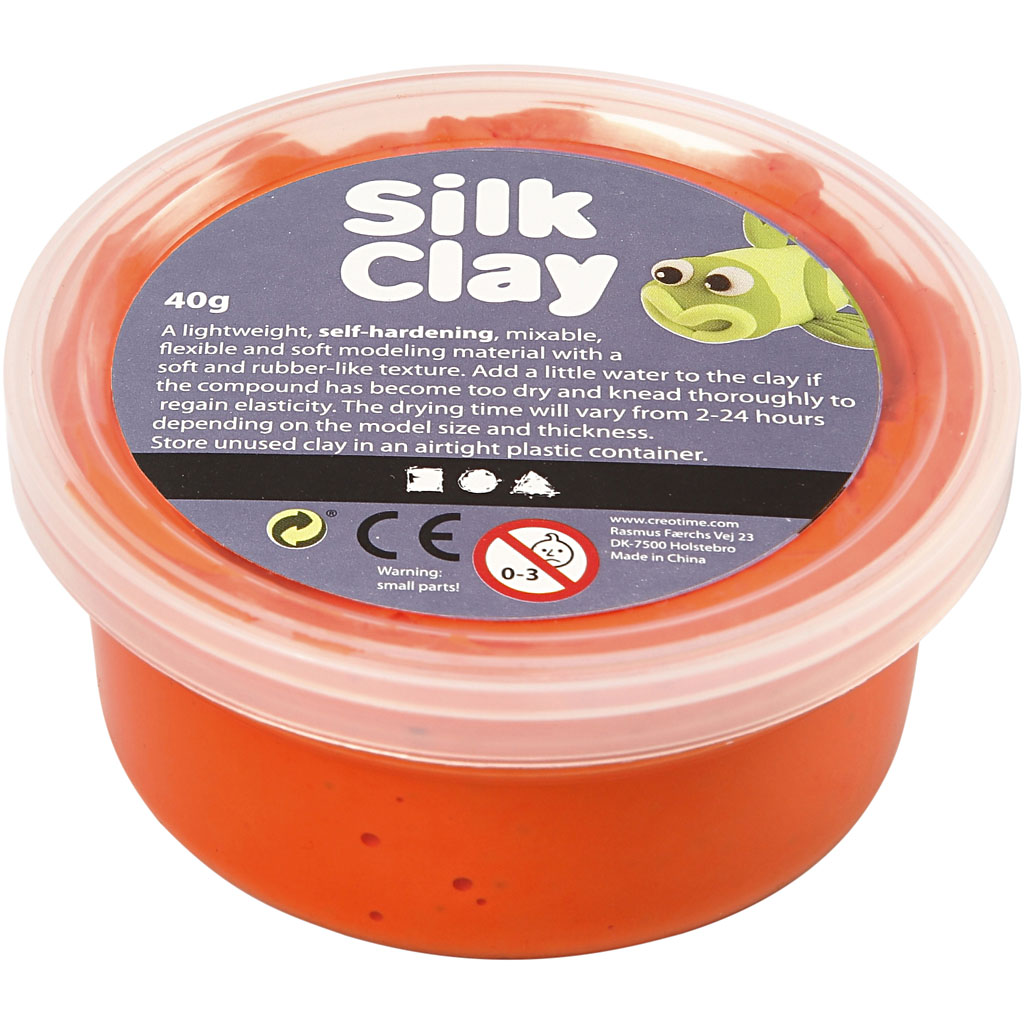 Silk Clay oranje flexibele foam achtige klei 40 gram