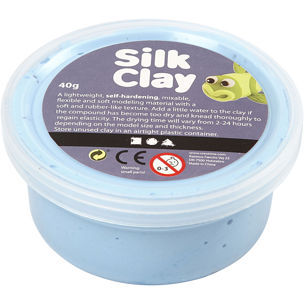 Silk Clay neon blauw flexibele foam achtige klei 40 gram