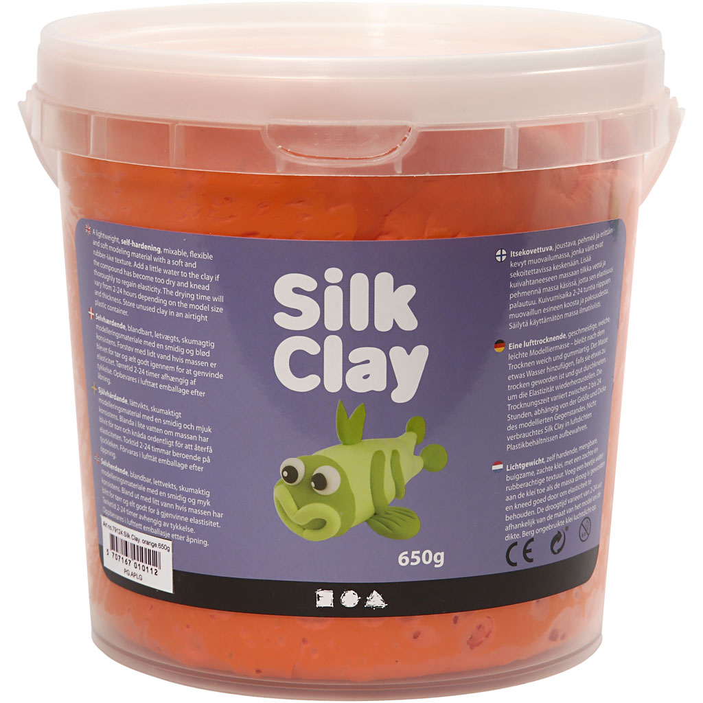 Silk Clay oranje flexibele foam achtige klei 650 gram