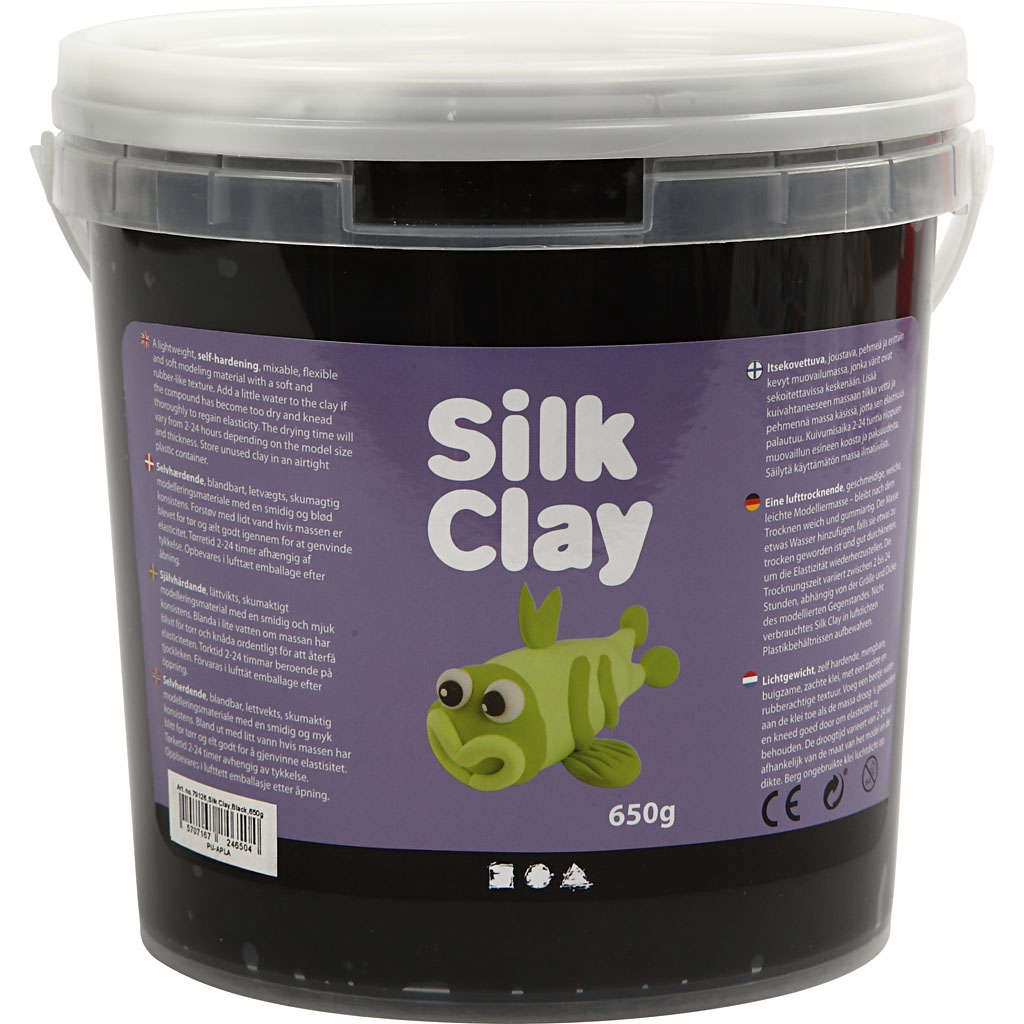 Silk Clay zwart flexibele foam achtige klei 650 gram