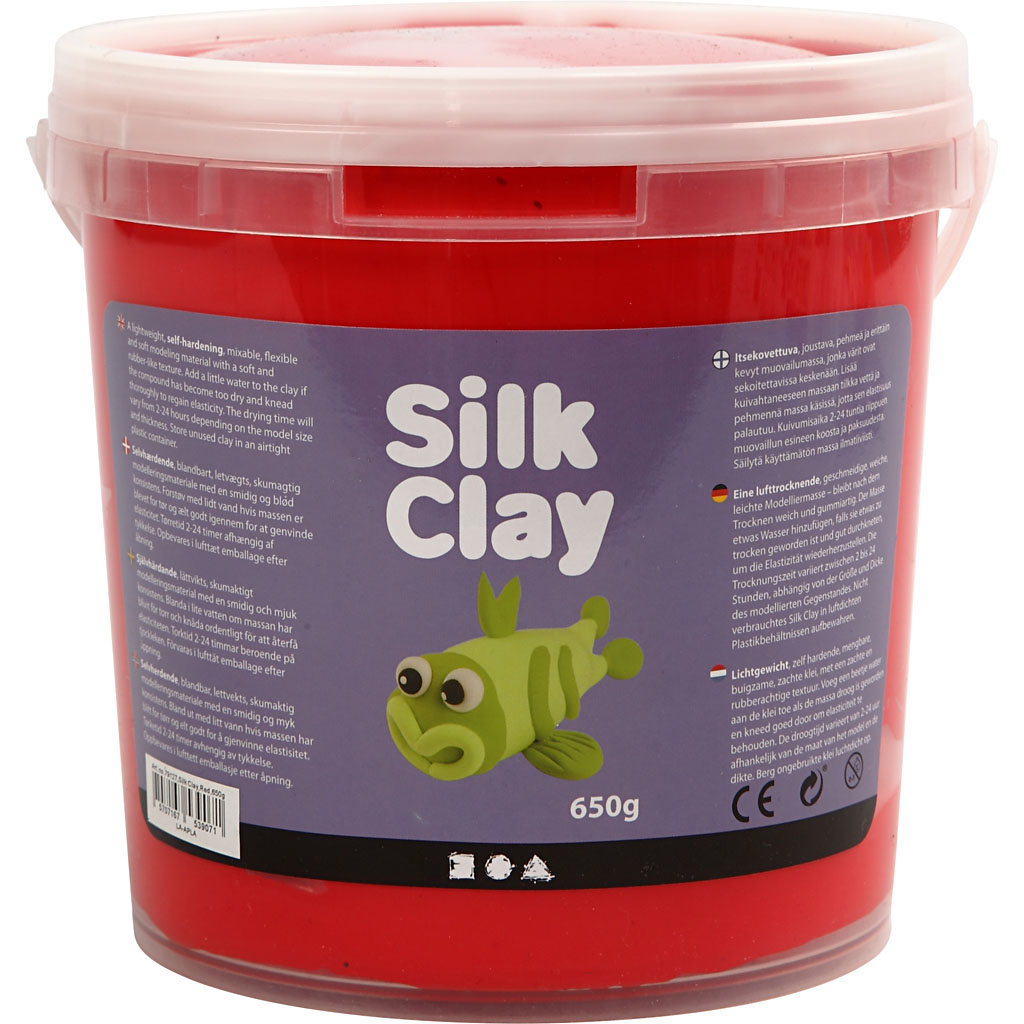Silk Clay rood flexibele foam achtige klei 650 gram