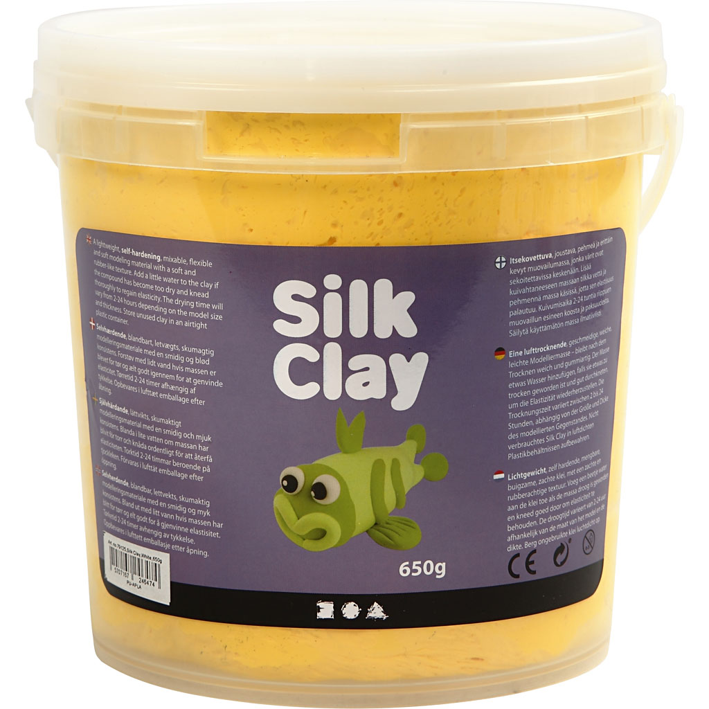 Silk Clay geel flexibele foam achtige klei 650 gram