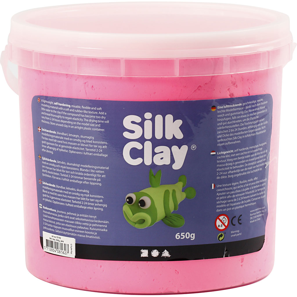 Silk Clay roze flexibele foam achtige klei 650 gram