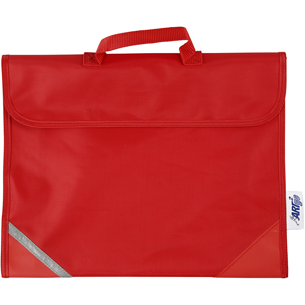 Schooltas polyester uni kleur rood 36x29cm - 1 stuk