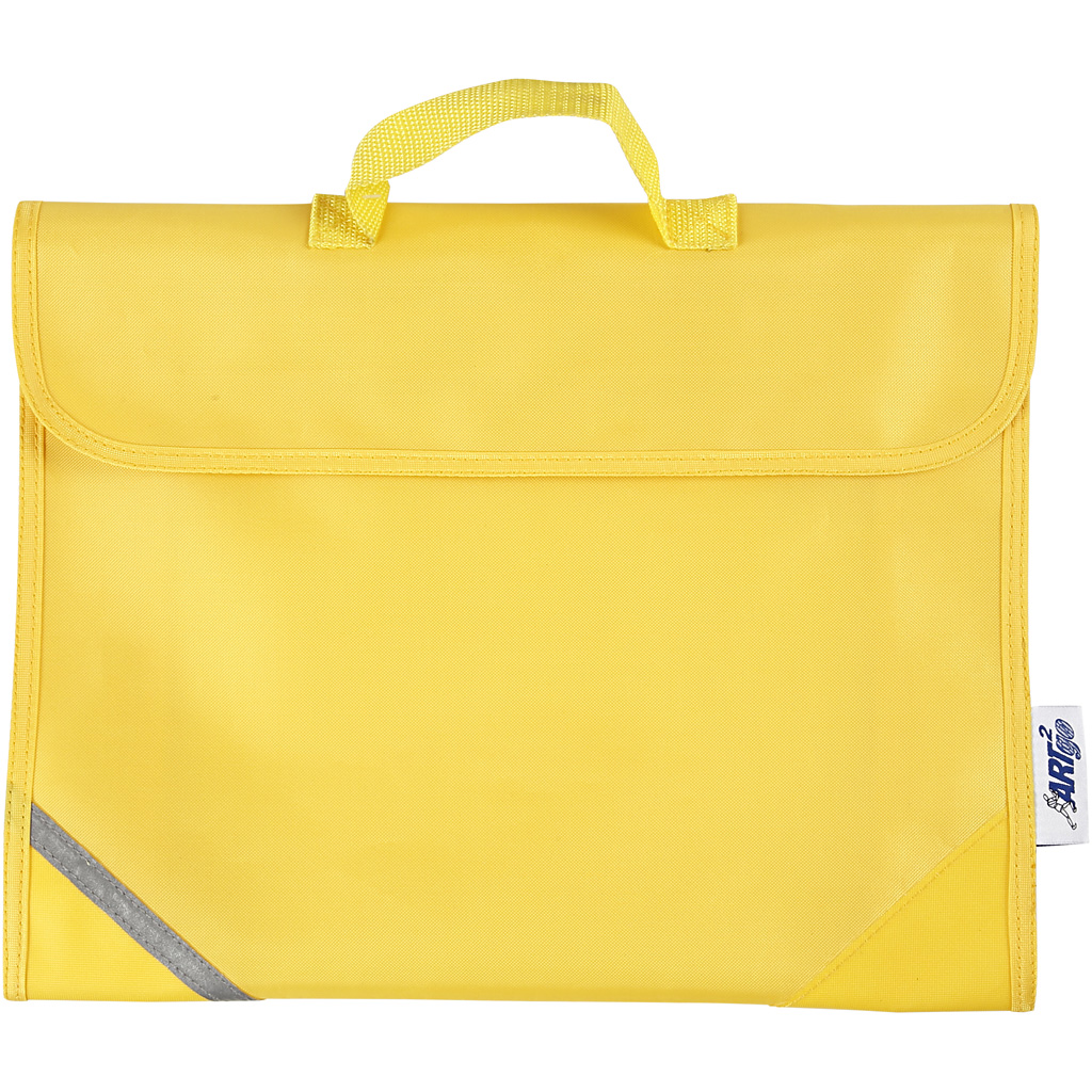 Schooltas polyester uni kleur geel 36x29cm - 1 stuk