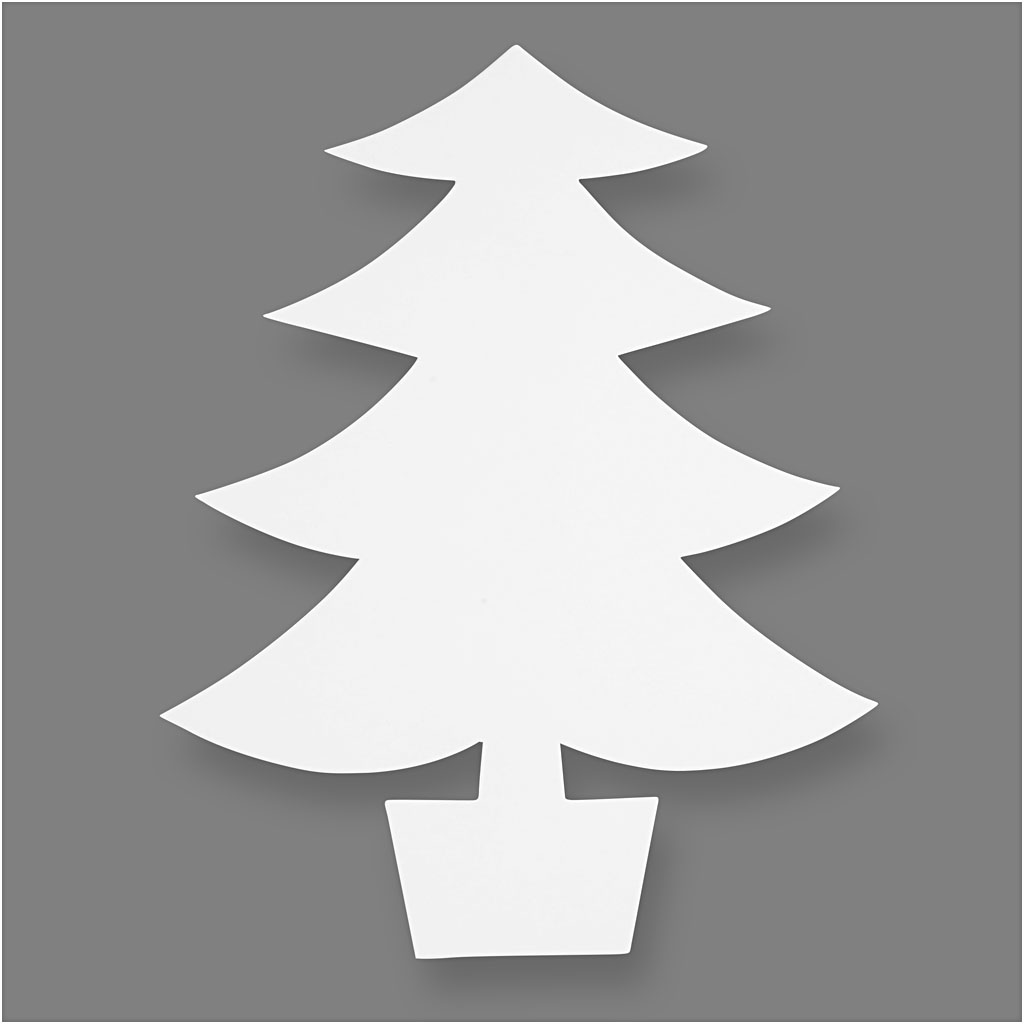 Blanco kerstbomen wit karton 230gr 21.5x16.5cm 25 stuks