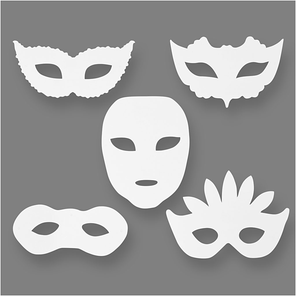 Kartonnen theater maskers 15-20,5cm - 16 stuks