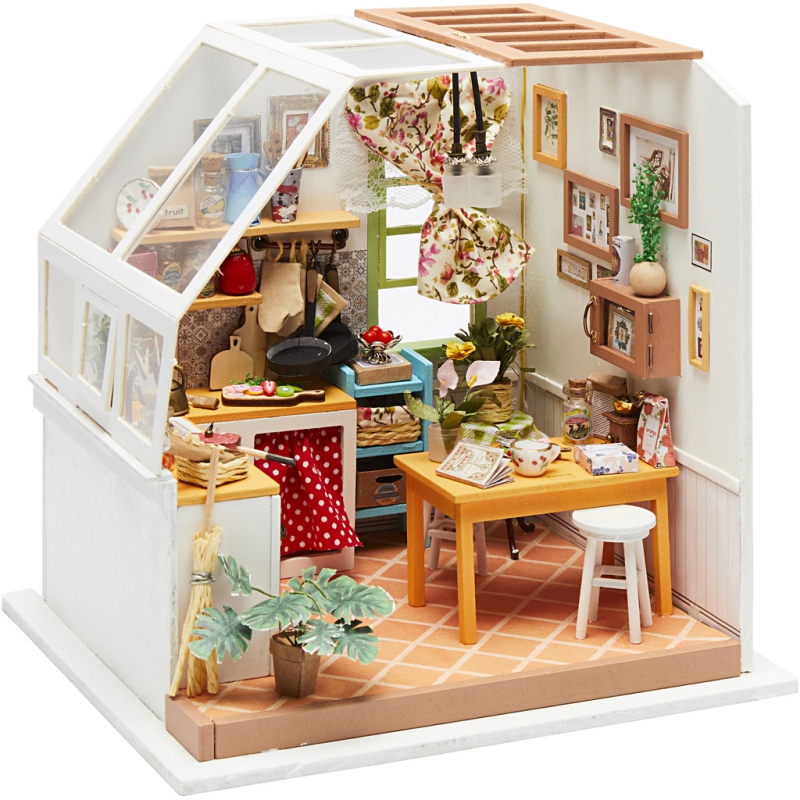 Bouwpakket mini huis keuken incl. miniaturen 22.6x19,4cm - 1 set