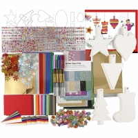 XL knutselpakket Kerstmaterialen karton en decoratie NR1 - 1 set