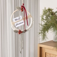 Hobbyset Macram&eacute; Kerstkrans Maken 18cm &ndash; Complete DIY Set