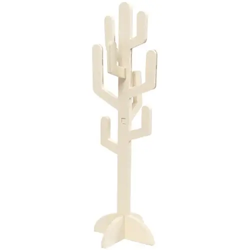 Blank houten staande cactus 38x12cm - 1 stuk