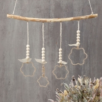 Houten decoratie display tak stok met ogen 60cm - 1 stuk