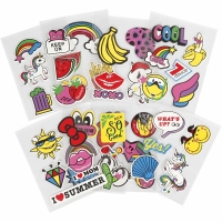 Kunststof patches soft stickers assorti - set 8 vellen