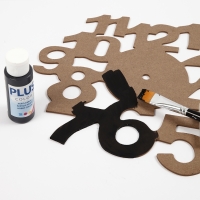 Houten klok met speelse cijfers 30cm excl. uurwerk - 1 stuk