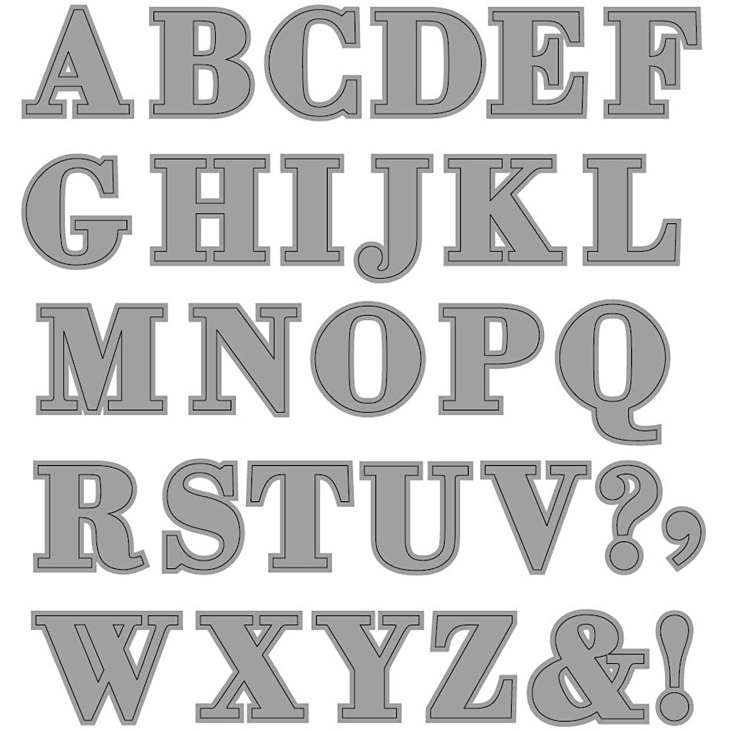 Snijmal alfabet 2x1,5-2,5 cm 1stuk