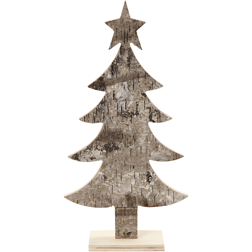 Houten boomschors kerstboom 26cm - 1 stuk
