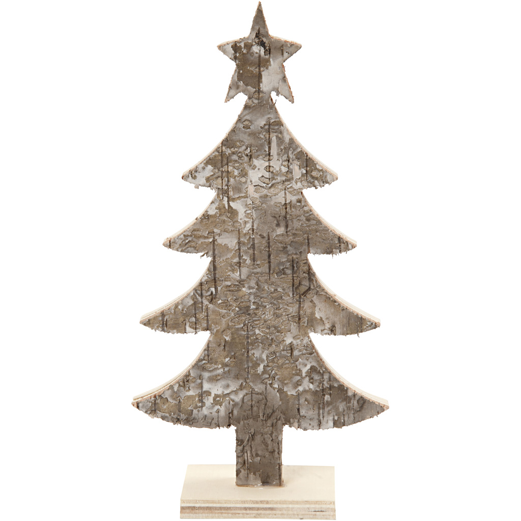 Houten boomschors kerstboom 18cm