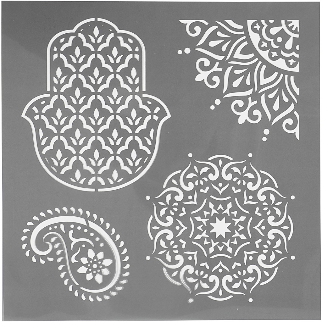 Sjabloon henna hand Fatima 30x30cm - 1 stuk