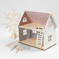 DIY houten poppenhuis 25 cm &ndash; 18 &times; 27 cm