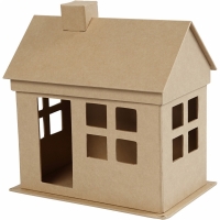 Kartonnen hobby huis met los dak 23x22.5cm - 1 stuk