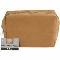 Leer papier portemonnee leather look 16.5x6.5cm - 1 stuk