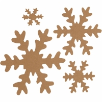 Leerpapier sneeuwvlokken naturel 16 stuks