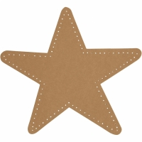 Leerpapier sterren naturel 17 cm 4 stuks
