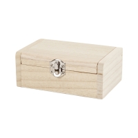 Klein houten kistje 11,5x7,5x4,5cm - 1 stuk