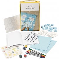 Knutselpakket papierset kleuren stempelen schetsen zomer  - 1 set