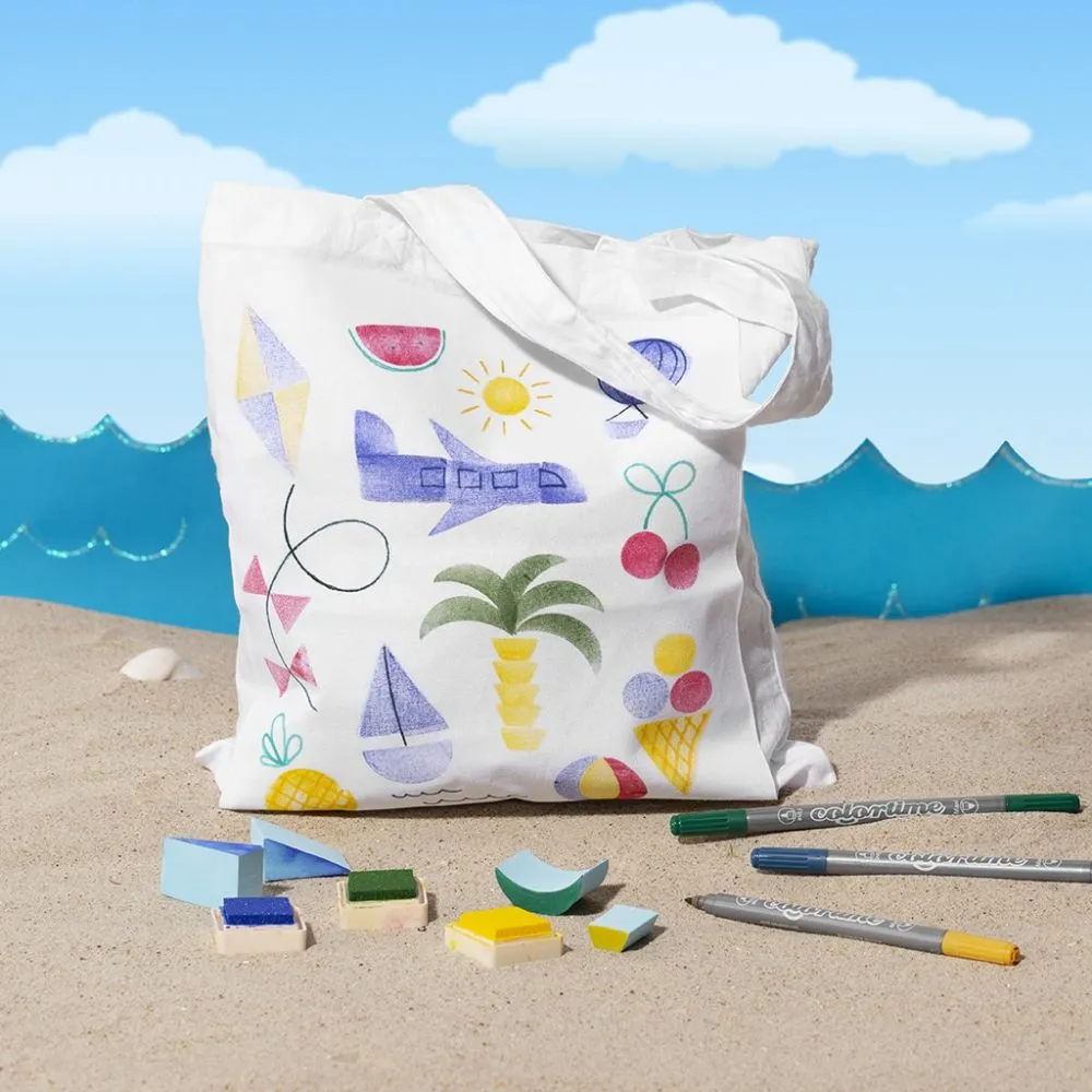 Knutselpakket textiel bewerken vakantie zomer tas - 1 set