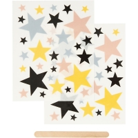 Rub-on Stickers sterren kleuren mix - 1 set